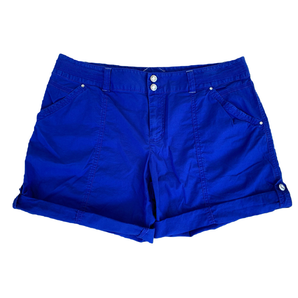 INC Royal Blue Rolled Cuff Goddess Shorts Size 10